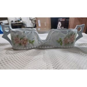 Signed Handpainted‎ Double Spoon Holder vintage